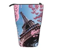 GaxfjRu Astuccio telescopico portatile con stampa Torre Eiffel di Parigi, pittura a olio, organizer con scomparti multipli, per strumenti di scrittura e accessori