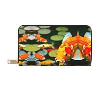 GaxfjRu Azurite - Portafoglio da donna in similpelle con cerniera in metallo, porta carte di credito, per donne alla moda e organizzate, Giapponese Pretty Koi Pesce, Taglia unica, classico