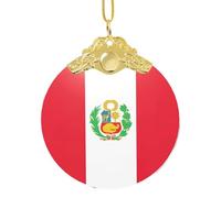 GaxfjRu Bandiera del Perù Decorazioni per la casa di Natale, da appendere all'albero di Natale, ciondolo regalo per festa allegria, Misura unica