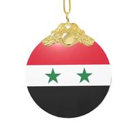 GaxfjRu Bandiera della Repubblica Araba Siriana Decorazioni natalizie per la casa, da appendere, ciondolo regalo per albero di Natale per festeggiare, Misura unica