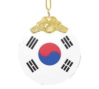 GaxfjRu Bandiera della Repubblica di Corea Decorazioni per la casa di Natale ornamenti, appeso albero di Natale regalo ciondolo per festa allegria, Misura unica