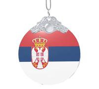 GaxfjRu Bandiera della Serbia Decorazioni natalizie per la casa, da appendere all'albero di Natale, ciondolo regalo per feste, Misura unica