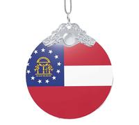 GaxfjRu Bandiera dello Stato della Georgia, decorazioni natalizie per la casa, da appendere all'albero di Natale, ciondolo regalo per feste, Misura unica