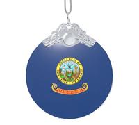 GaxfjRu Bandiera dello stato dell'Idaho, decorazioni natalizie per la casa, da appendere all'albero di Natale, ciondolo regalo per feste, Misura unica
