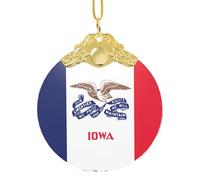 GaxfjRu Bandiera dello Stato dell'Iowa, decorazioni natalizie per la casa, da appendere all'albero di Natale, ciondolo regalo per feste, Misura unica