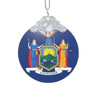 GaxfjRu Bandiera dello Stato di New York, decorazioni natalizie per la casa, da appendere all'albero di Natale, ciondolo regalo per feste, Misura unica