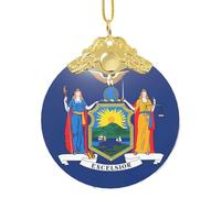 GaxfjRu Bandiera dello Stato di New York, decorazioni natalizie per la casa, da appendere all'albero di Natale, ciondolo regalo per feste, Misura unica