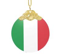 GaxfjRu Bandiera italiana decorazioni natalizie per la casa, ciondolo da appendere all'albero di Natale per festeggiare le feste, Misura unica
