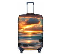 GaxfjRu Beach Maui Hawaii Sunset Sea Waves Clouds Copertura per bagagli personalizzata - Valigie approvate TSA, coperture per valigie per bagagli da 71,1 cm, grande copertura per valigia, bianco,