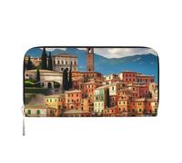 GaxfjRu Bella stampa Italia Uomo Vintage Look Pelle Lungo Portafoglio Checkbook Portafogli, Signore Porta Carte di Credito