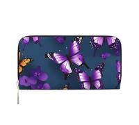 GaxfjRu Bellissimo portafoglio in pelle con stampa farfalla viola per donne, porta carte di credito da donna borsa tascabile da donna