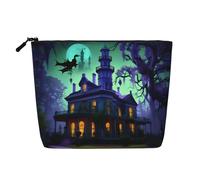 GaxfjRu Black Haunted Mansions - Beauty case da viaggio con cerniera, organizer per trucchi da donna, nero, taglia unica, Nero , Taglia unica