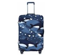 GaxfjRu Blue Killer Whale - Copertura per valigia, per bagagli, mantiene il tuo bagaglio sicuro ed elegante, copertura per bagagli per valigie approvata TSA, Nero , S