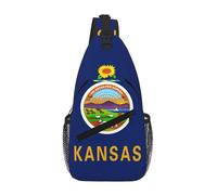 GaxfjRu Borsa a tracolla con stampa bandiera del Kansas per donne e uomini, borsa a tracolla per viaggi, escursionismo, zaino a tracolla