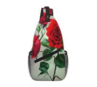 GaxfjRu Borsa a tracolla con stampa di rose rosse per donne e uomini, borsa a tracolla per viaggi, escursionismo, zaino a tracolla