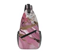 GaxfjRu Borsa a tracolla con stampa in marmo bianco rosa per donne e uomini borsa a tracolla per viaggi escursionismo zaino a tracolla
