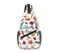 GaxfjRu Borsa a tracolla per zaino a tracolla con stampa di alimenti sani, borsa a tracolla per uso esterno