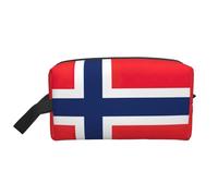 GaxfjRu Borsa cosmetica da viaggio con stampa bandiera norvegese grande borsa per il trucco da donna per cosmetici accessori da toeletta, bianco, Taglia unica