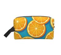 GaxfjRu Borsa cosmetica da viaggio con stampa di frutta fresca arancione grande borsa per il trucco da donna per cosmetici accessori da toeletta, bianco, Taglia unica