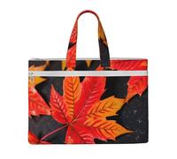 GaxfjRu Borsa da donna in tela con stampa di foglie rosse autunnali, borsa da lavoro casual per viaggi, ufficio, università