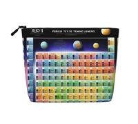 GaxfjRu Borsa da viaggio con stampa periodica degli elementi, borsa da toeletta akeUp con cerniera, organizer per trucchi da donna, nero, taglia unica, Nero , Taglia unica