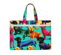 GaxfjRu Borsa tote in tela con stampa di cani bassotto carino borsa per computer portatile da donna casual borse da lavoro per viaggi, ufficio, università