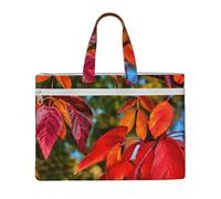 GaxfjRu Borsa tote in tela con stampa di foglie e frutti rossi autunnali, borsa per laptop da donna, borsa da lavoro casual per viaggi, ufficio, università