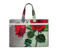 GaxfjRu Borsa tote in tela con stampa di rose rosse, borsa per computer portatile, borsa casual da lavoro per viaggi, ufficio, università