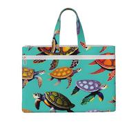 GaxfjRu Borsa tote in tela con stampa di tartarughe marine, borsa per computer portatile, da donna, casual, da lavoro, per viaggi, ufficio, università