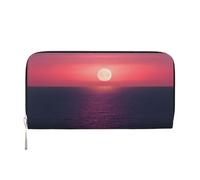 GaxfjRu Bright Moon at Sea Hippie Print Piccolo portafoglio in pelle per le donne, porta carte di credito da donna borsa tascabile da donna