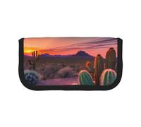 GaxfjRu Cactus Desert Sunset carino Dot Canvas Pencil Pouch Organizzato Storage per picnic & uso quotidiano Makeup Pouch Portapenne
