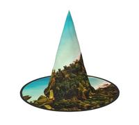 GaxfjRu Cappello da strega con stampa dell'isola di Cuba, accessorio per costume da strega per Halloween, cosplay, feste, vacanze, 3 pezzi