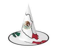 GaxfjRu Cappello da strega con stampa mappa della bandiera del Messico, accessorio per costume da strega per Halloween, cosplay, feste, vacanze, decorazione, 3 pezzi