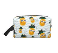 GaxfjRu Carino ananas stampa Viaggio Cosmetico Bag Organizer Grande Sacchetto di Trucco Donne per Cosmetici Articoli da toeletta Accessori, bianco, Taglia unica