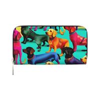 GaxfjRu Carino bassotto stampa piccolo portafoglio in pelle per donne, porta carte di credito da donna borsa tasca da donna