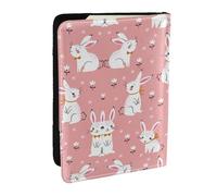 GaxfjRu Carino coniglio bianco stampa passaporto titolare della copertura portafoglio per viaggi, organizzatore di viaggio carte di credito caso passaporto libro, Nero , Taglia unica