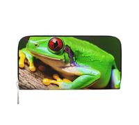 GaxfjRu Carino occhi rossi albero rane stampa piccolo portafoglio in pelle per le donne, porta carte di credito da donna borsa tasca da donna