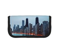 GaxfjRu Chicago, astuccio in tela a pois per matite organizzato per picnic e uso quotidiano, astuccio per trucchi, portapenne