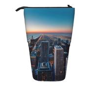 GaxfjRu Chicago Illinois USA 1, astuccio telescopico portatile, organizer con scomparti multipli, per strumenti di scrittura e accessori