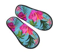 GaxfjRu Ciao Hawaii Pantofole invernali in peluche per uso interno, pantofole morbide e calde per la casa per gli ospiti e comfort domestico unisex, nero, 36.5 EU