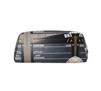 GaxfjRu Cinema Movie Clapboard e Popcorn Custodia tridimensionale portatile in pelle - PVC foderato poliestere borsa trucco portamonete astuccio speciale, Oro, One Size, Arte