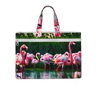 GaxfjRu Colorata e favolosa stampa fenicotteri Tote Bag Canvas Laptop Bag per le donne Casual Borse da lavoro per viaggi, ufficio, università