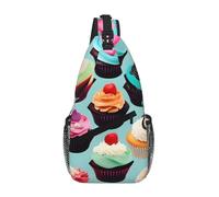 GaxfjRu Colorful Cupcakes stampa Crossbody Bag per le donne uomini Sling Bag per viaggio escursionismo Crossbody Sling zaino