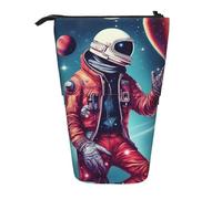 GaxfjRu Cool Man in Outer Space Galaxy Print - Astuccio telescopico portatile, organizer con scomparti multipli, per strumenti di scrittura e accessori