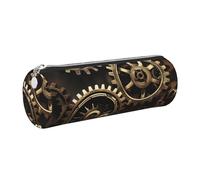 GaxfjRu Cool Steampunk Gears - Custodia in pelle con cerniera per penne a sfera e penne a sfera e matite, morbida grana