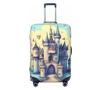 Gaxfjru Copertura per bagagli da viaggio con stampa castello delle fiabe, copertura protettiva per valigia, lavabile, antigraffio, Nero , M