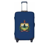 Gaxfjru Copertura per bagagli da viaggio con stampa della bandiera del Vermont, lavabile, antigraffio, Nero , L