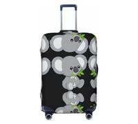 Gaxfjru Copertura per bagagli da viaggio con stampa di koala, con foglie verdi, copertura protettiva per valigia, lavabile, antigraffio, Nero , S