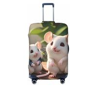Gaxfjru Copertura per bagagli da viaggio con stampa di topi madre e bambino, copertura protettiva per valigia, lavabile, antigraffio, Nero , M