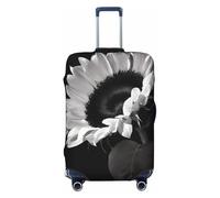 Gaxfjru Copertura per bagagli da viaggio con stampa girasole nera grigia copertura per valigie lavabile copertura per bagagli antigraffio, Nero , XL